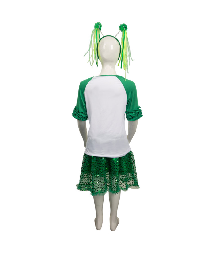 FEPITO St.Patrick's Day Parade Costume Accessoires Set Comprend Shamrock Green Tutu Tulle Skirt et Shamrock Headband Necklace pour St.Patrick's Day Decoration Party Supplies