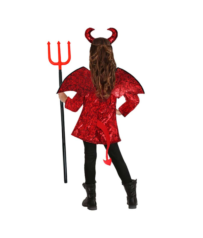 Kids Children Girl Red Jacket Little Devil Punk Style Halloween Costume ...
