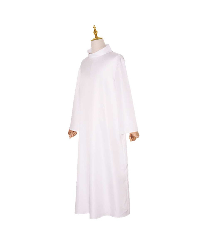 Men Medieval Robe White Lining Monk Priests Halloween Costume-Skycostume