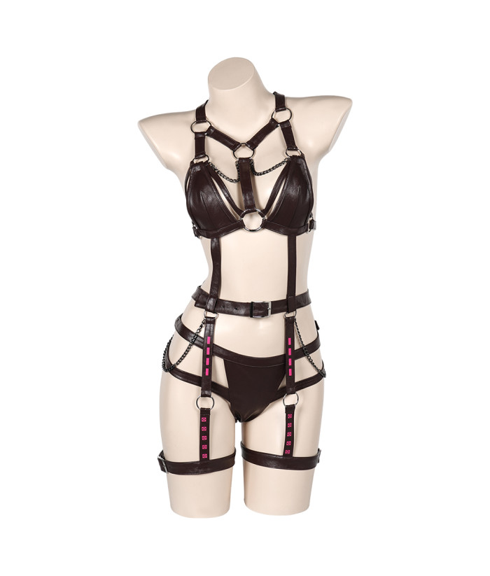vibrator groß Women Leather Gothic Dark Fantasy Sexy Lingerie Halloween Costume-Skycostume