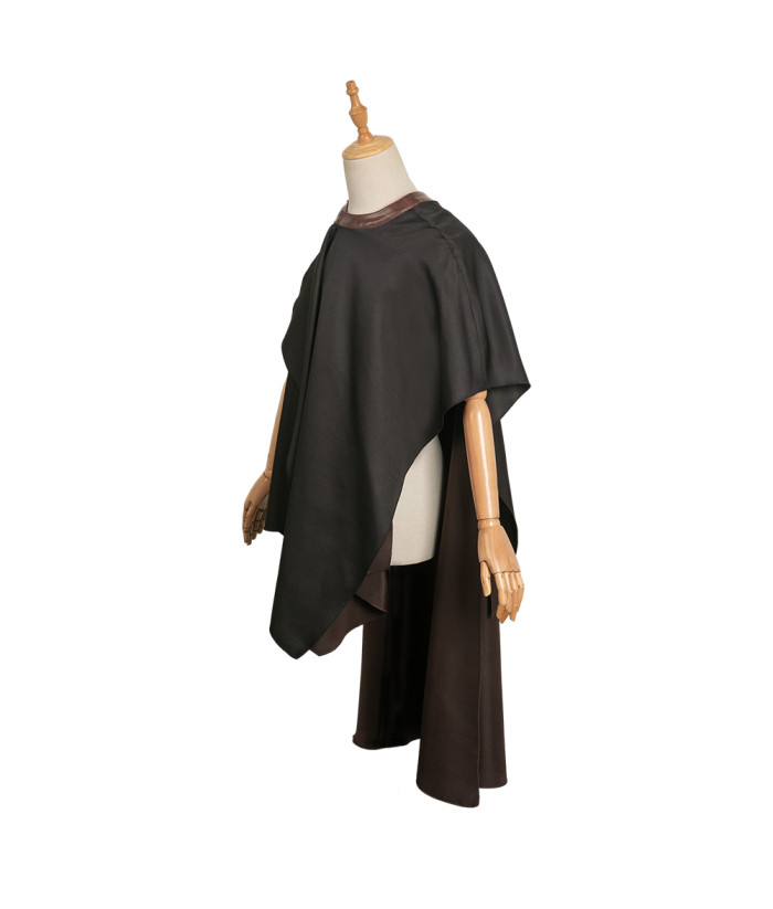 Adult Black Robe Top Ranger Fantasy Halloween Costume-Skycostume