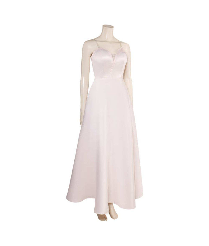 Women Beige Gown Prom Night Halloween Party Costume-Skycostume