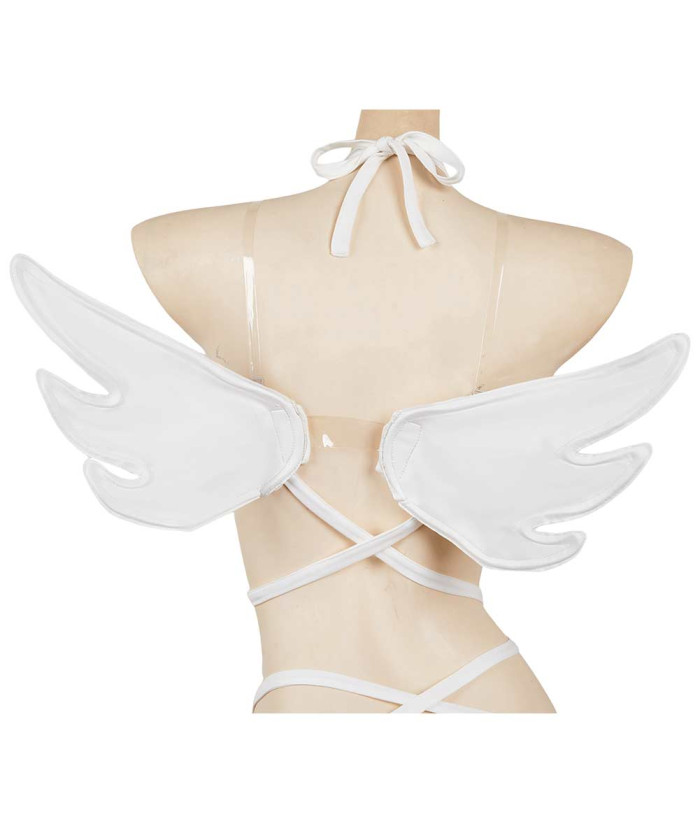 sexy lingerie models naked Women White Leather Sexy Angel Strip Lingerie With Wings Halloween  Costume-Skycostume