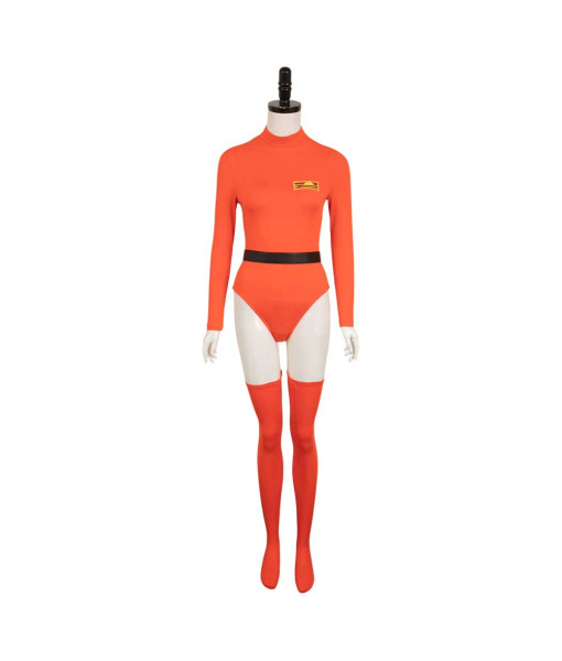 Women Orange Highleg Leotard Sexy Costume