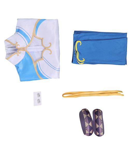 Women Chinese Outfit Blue Cheongsam Hanfu Suit Halloween Costume