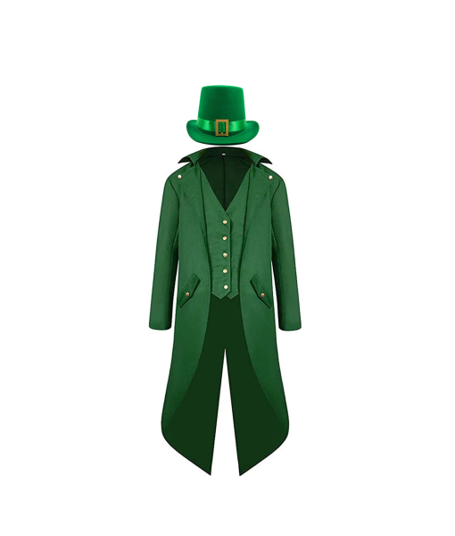 St Patrick's Day Costume Leprechaun Costumes Gothic Vintage Steampunk Tailcoat with Leprechaun Cosplay Costume