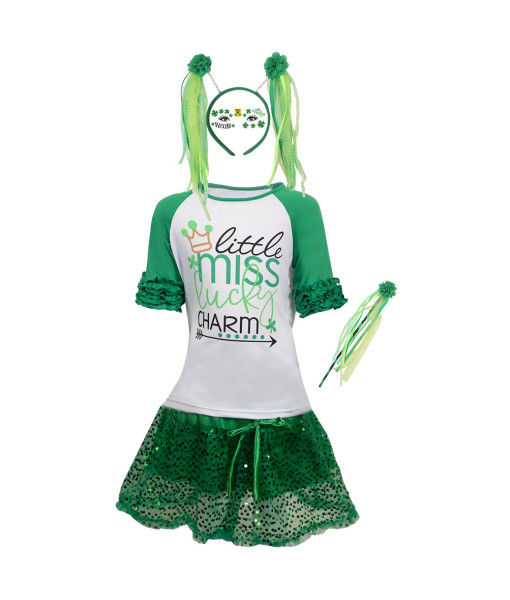 St. Patricks Day Costume Accessories Green Shamrock Tutu Skirt Cosplay Costume