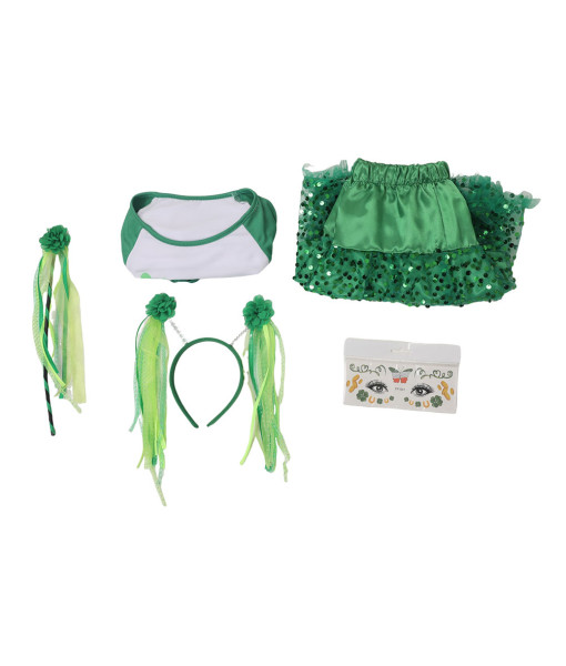 St. Patricks Day Costume Accessories Green Shamrock Tutu Skirt Cosplay Costume