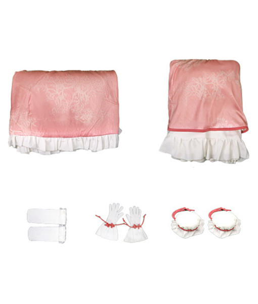 Women Pink Cheongsam Lolita 2Pcs Halloween Costume