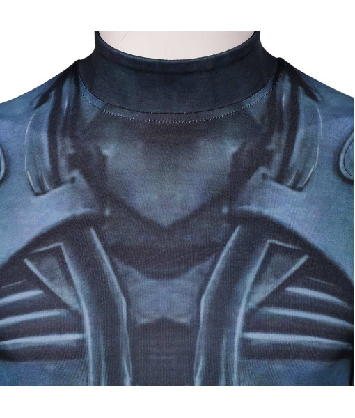 Men Blue Printed Jumpsuit Futuristc Sci-fi Halloween Costume