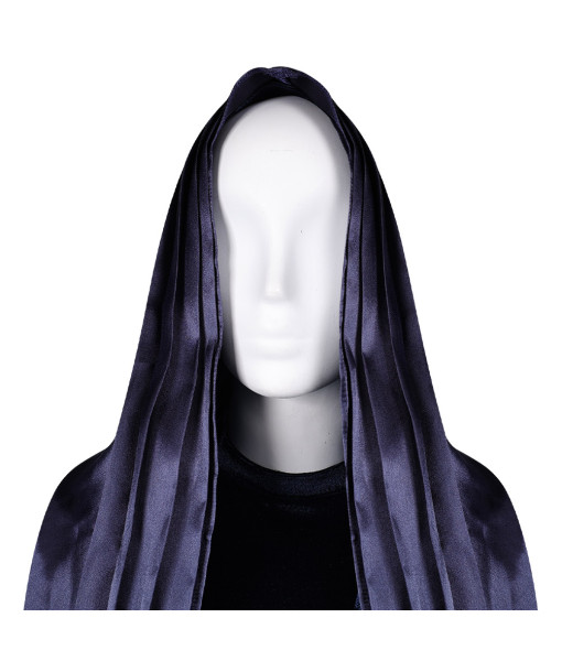 Women Dark Long Dress Madam Visionary with Coif Occult Halloween Costume
