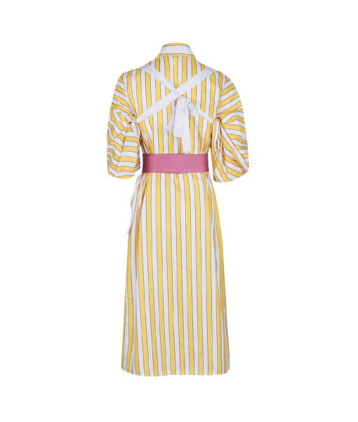 Men Yellow Strip Japanese Kimono Halloween Costume