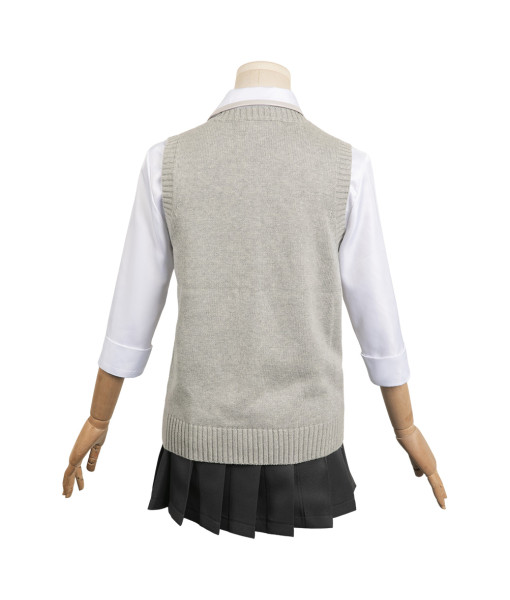 Women Grey Vest White Shirt School Uniform Halloween Costume