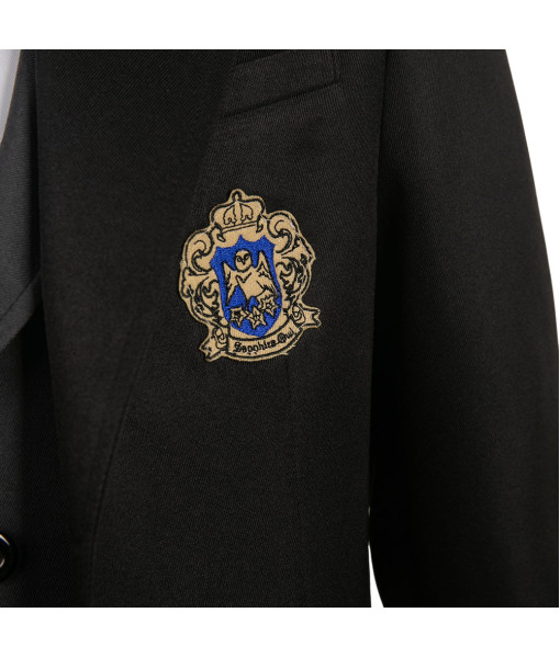 Men Black School Uniform Classic Royal Suit Halloween Costume