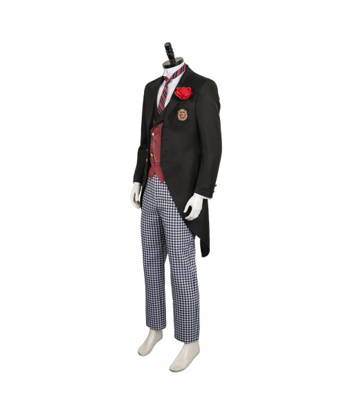 Men Red Vest School Uniform Royal Suit Halloween Costume