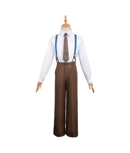Men 18th Century Brown Pants Overall Suit Fullset Halloween Costume