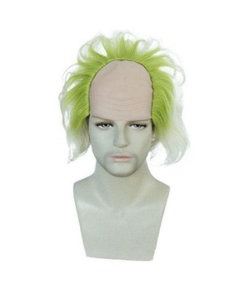 Adult Green Mad Scientist Wig Heat Resistant Synthetic Hair Halloween Costume Accessories