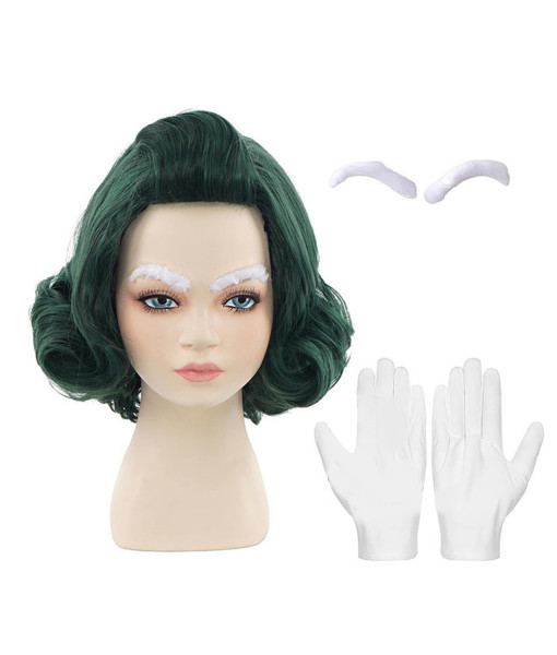 Green Short Curly Hair Halloween Costume Accessories