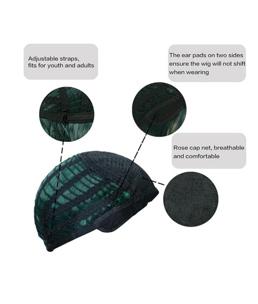 Green Short Curly Hair Halloween Costume Accessories