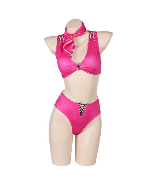 Women Pink Bikini with Scarf Sexy Swinsuit 