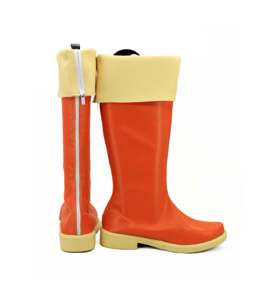 Women Orange Rubber Boots Halloween Costume Shoes Accessories