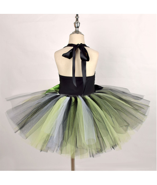 Kids Children Green Witch Tutu Shirt Halloween Costume