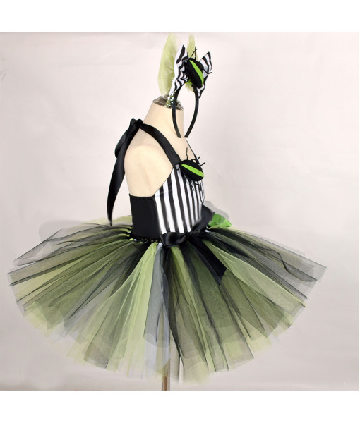 Kids Children Green Witch Tutu Shirt Halloween Costume