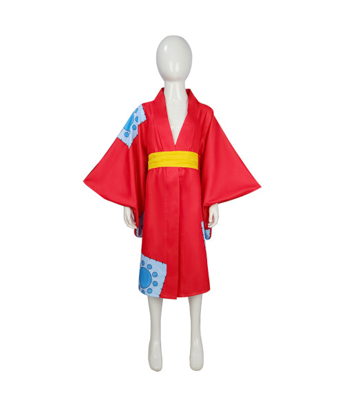 Kids Children Red Kimono Ragged Design Halloween Costume