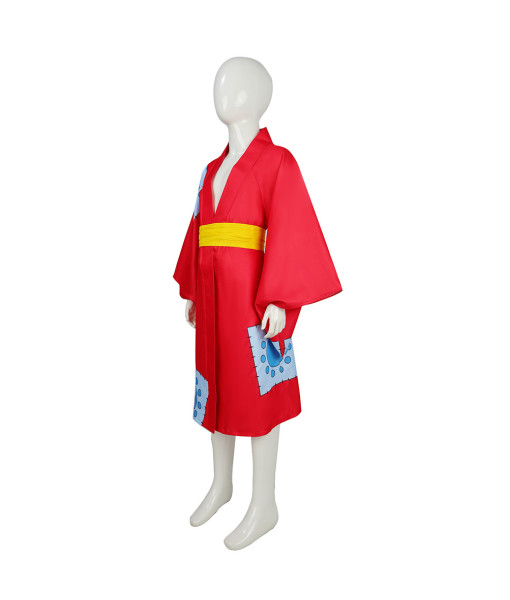 Kids Children Red Kimono Ragged Design Halloween Costume