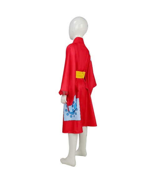 Kids Children Red Kimono Ragged Design Halloween Costume