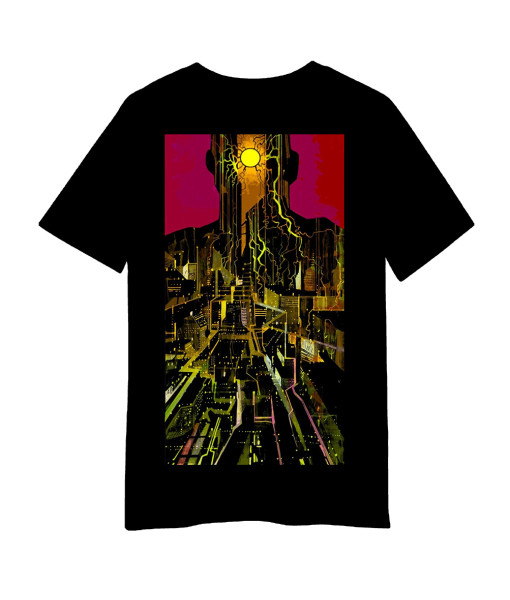 Tarot The World Cyberpunk 2077 Game Black Shirt Cosplay Costume 