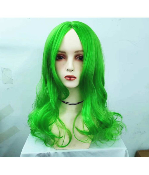Kids Children Light Green Wig Long Hair Halloween Costume Accessories