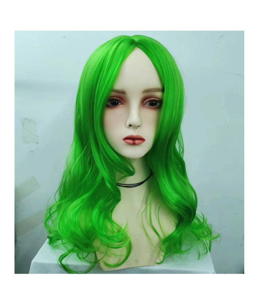 Kids Children Light Green Wig Long Hair Halloween Costume Accessories