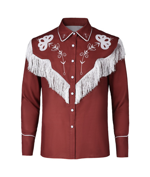 Men Brown Retro Tassels Coat 
