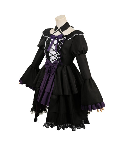 Women Black Lace Lolita Dress Halloween Costume