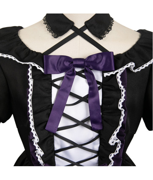 Women Black Lace Lolita Dress Halloween Costume