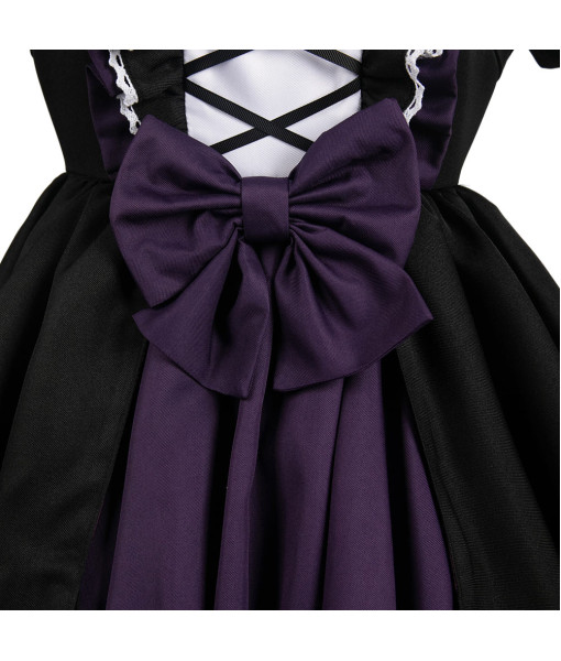 Women Black Lace Lolita Dress Halloween Costume