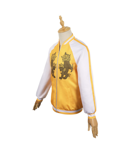 Men Yellow Jacket Printed Coat