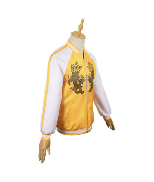 Men Yellow Jacket Printed Coat