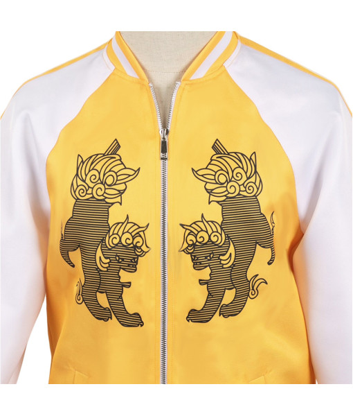 Men Yellow Jacket Printed Coat