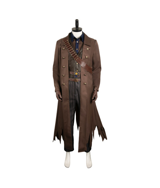 Scavenger Brown Overcoat Leather Full Set Outfits  Apocalypse Halloween Costume
