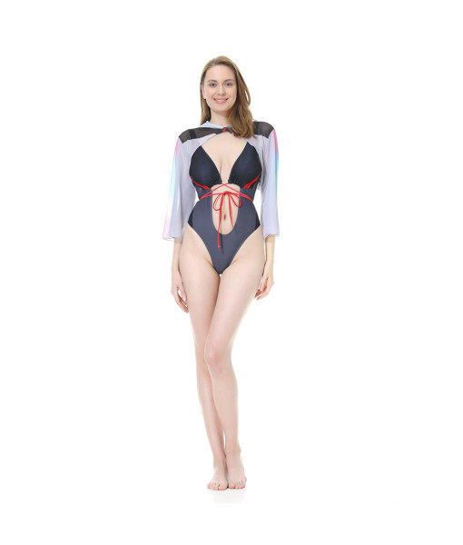 Women Black Designed Swimsuit White Shawl Sexy Swimsuit 2Pcs Summer Poolparty 