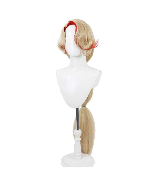 Women Golden Wig Red Ining Long Hair Halloween Costume Accessories