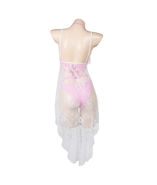 Women Pink Bikini Swimsuit Strip Sexy Costume