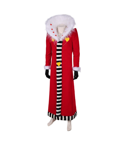 Red Long Coat with Fur Halloween Costume