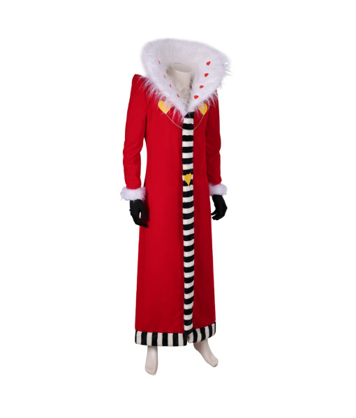 Red Long Coat with Fur Halloween Costume
