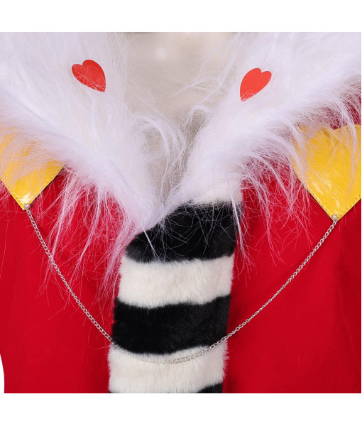 Red Long Coat with Fur Halloween Costume