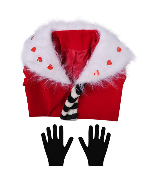 Red Long Coat with Fur Halloween Costume