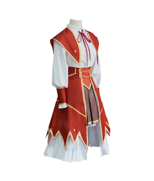 Women Red Vest White Shirt School Uniform Halloween Costume