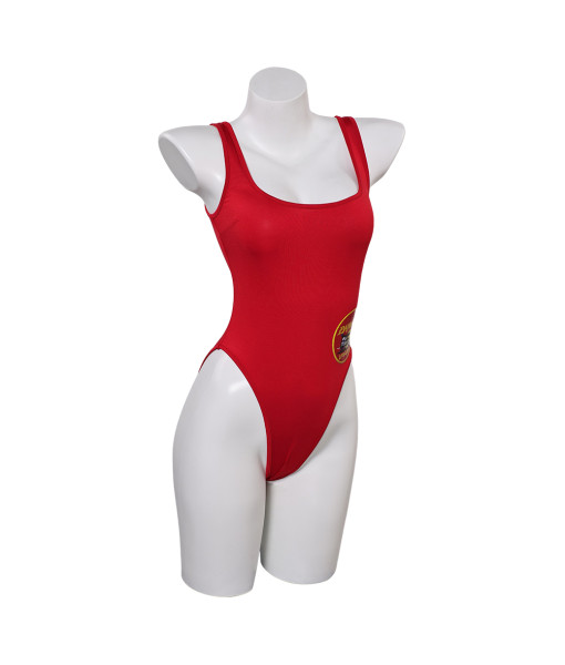 Women Red One-piece Swimsuit Basic Outfit Halloween Party Costume 